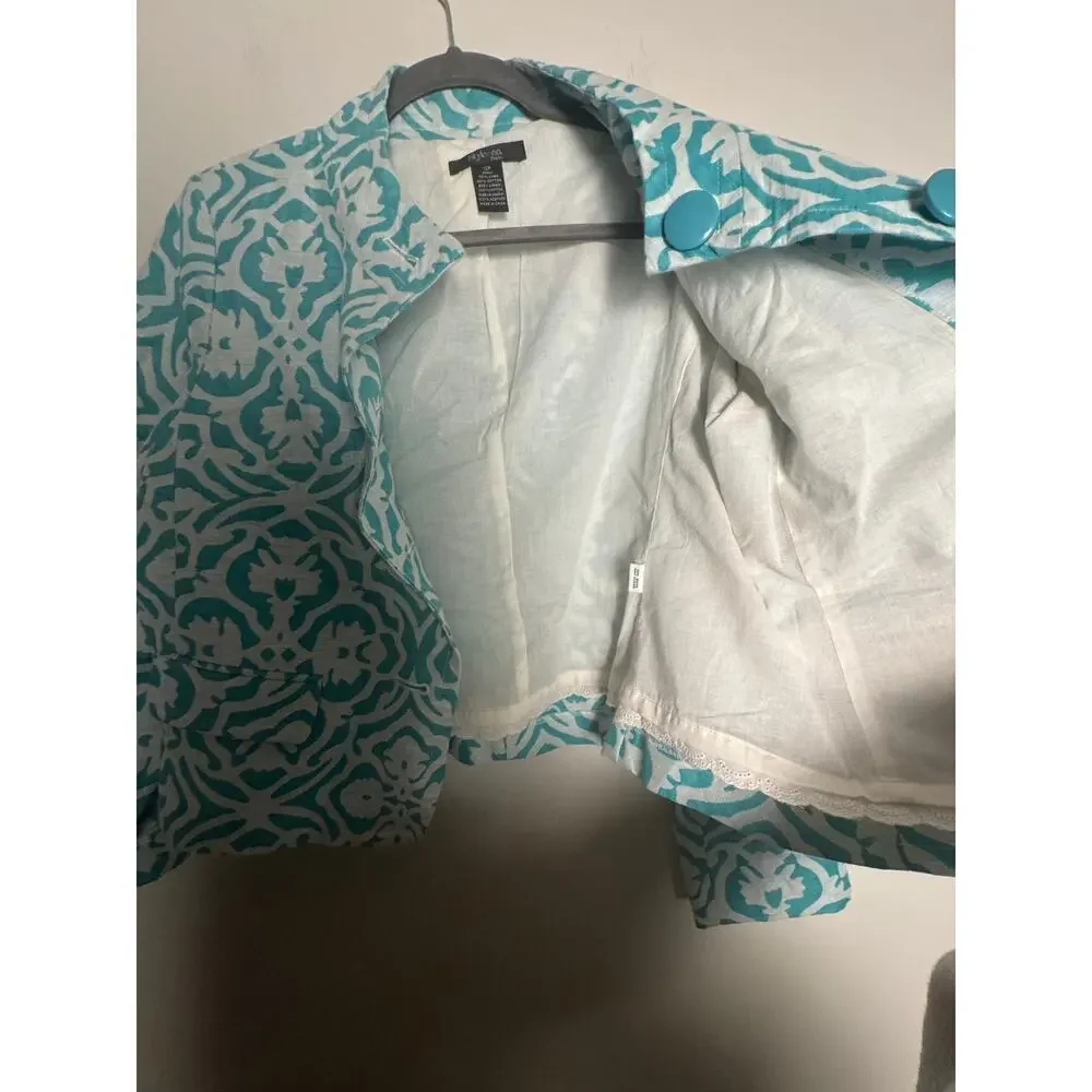 Style & Co Women’s Light Blue Blazer size 12P - Picture 4 of 7